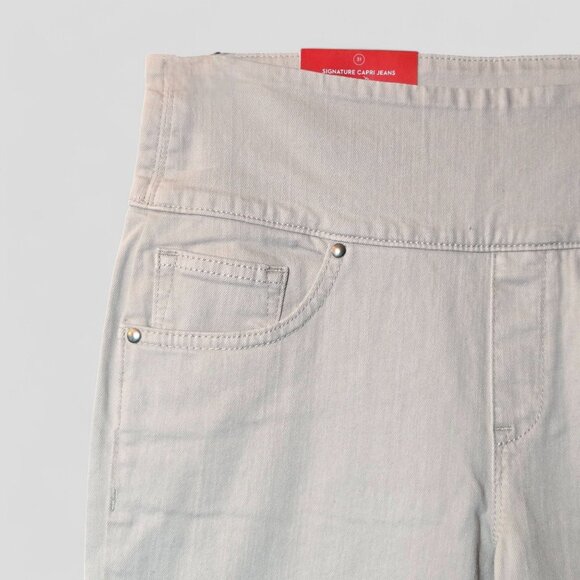 Spanx The Signature Capri Jeans Side Zip Shaping High Rise Shell Cream 31 NWT - Picture 5 of 14
